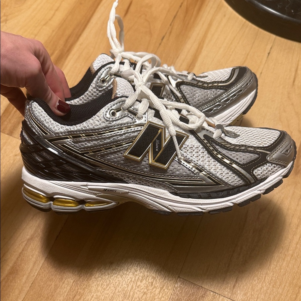 New Balance White and Black Athletic Shoes